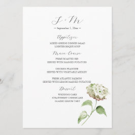 Hydrangea Wedding Table Decor | Menu Menükarte