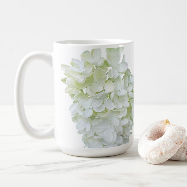 Hydrangea - Weiß - Tasse (Mit Donut)