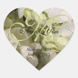 Hydrangea White Green Wedding Suite Herz-Aufkleber