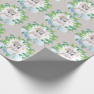 Hydrangea Wreath Bunny Elegantes Osterdesign Geschenkpapier