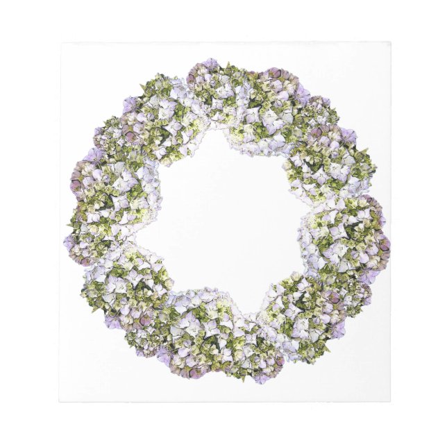 Hydrangea Wreath Notizblock (Vorderseite)