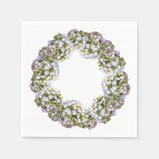 Hydrangea Wreath Serviette (Vorderseite)