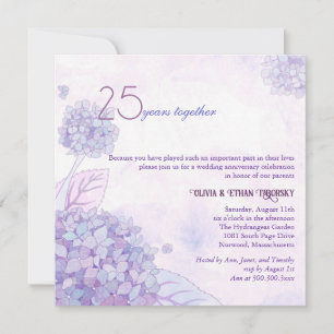 Hydrangeas 25. Hochzeitstag Einladung