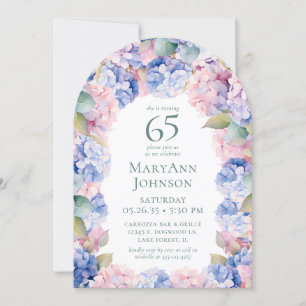 Hydrangeas 65. Geburtstagsparty Einladung