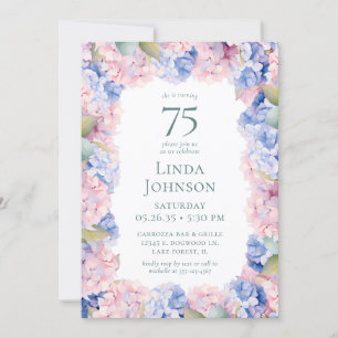 Hydrangeas 75. Geburtstagsparty Einladung