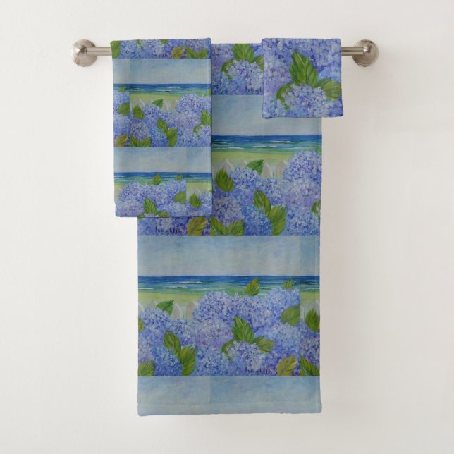 Hydrangeas am Meer Badhandtuch Set (Insitu)
