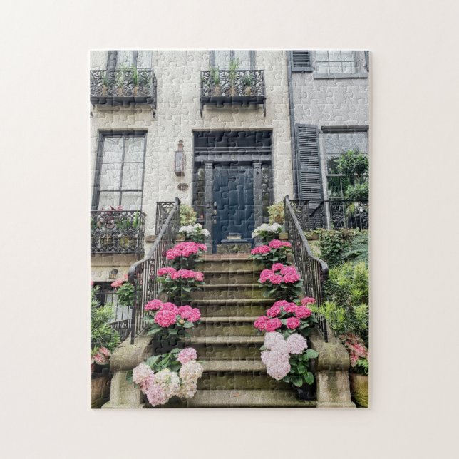 Hydrangeas auf der Gordon Street | Savannah Puzzle (Vertikal)