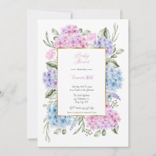 Hydrangeas Babydusche Einladung
