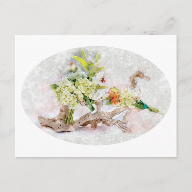 Hydrangeas Bella Watercolor Postcard Postkarte (Vorderseite)