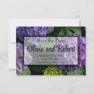 Hydrangeas blauer lila Blumengarten Save The Date