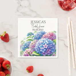 Hydrangeas Blue Flowers Brautparty Party Serviette