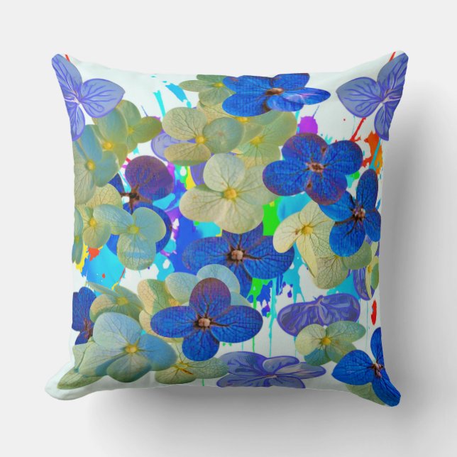 Hydrangeas-Blume Art Print Kissen (Vorderseite)