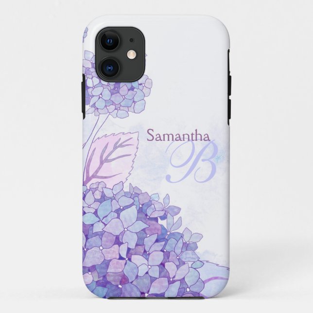 Hydrangeas-Blumenmonogramm iPhone 5 Case-Mate-Fall Case-Mate iPhone Hülle (Rückseite)