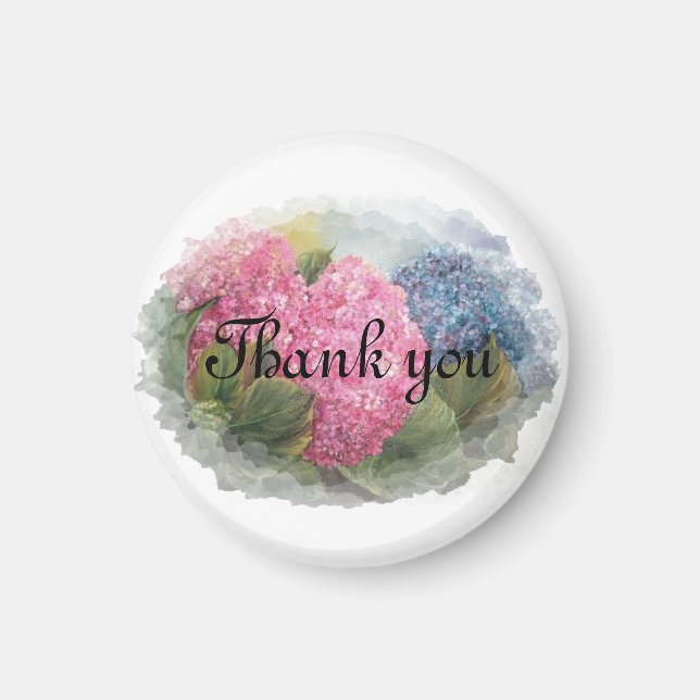 HYDRANGEAS danke Gastgeschenk Hochzeit Magnet (Vorne)