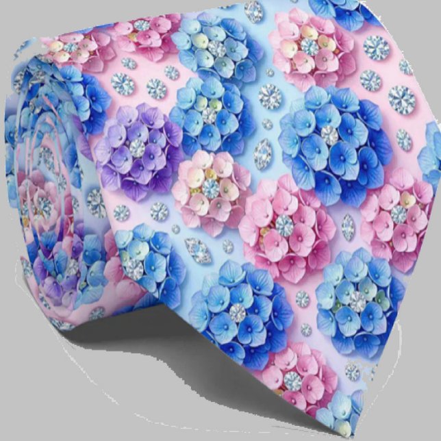 Hydrangeas & Diamonds | Hochzeits- und Eventhalske Krawatte (Von Creator hochgeladen)