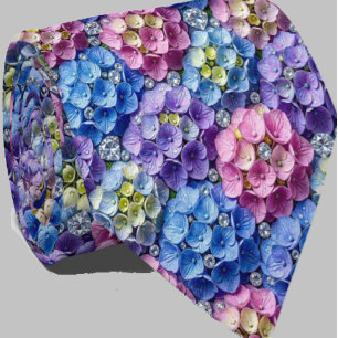 Hydrangeas & Diamonds   Hochzeits- und Eventhalske Krawatte