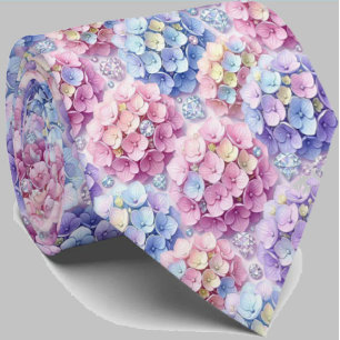 Hydrangeas & Diamonds   Hochzeits- und Eventhalske Krawatte