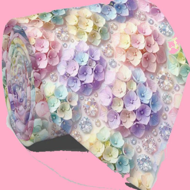 Hydrangeas & Diamonds | Pastel Regenbogen Krawatte (Von Creator hochgeladen)