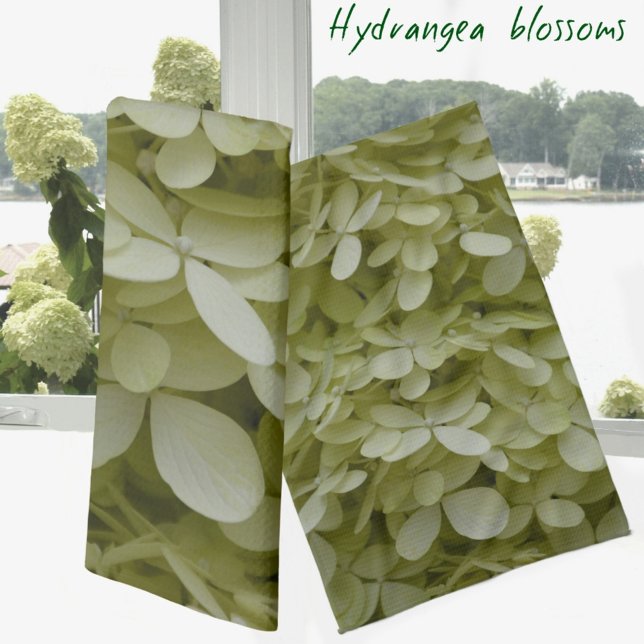 Hydrangeas Elegant Celadon Green Blume Geschirrtuch (Von Creator hochgeladen)