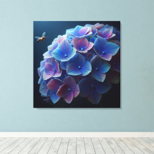 Hydrangeas Floral Lila und blau Leinwanddruck