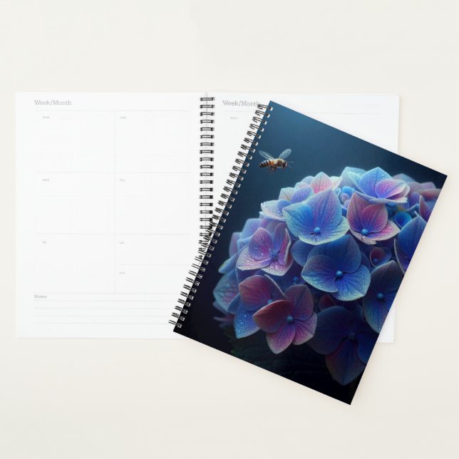 Hydrangeas Floral Lila und blau Planer (Anzeige)