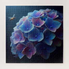 Hydrangeas Floral Lila und blau Puzzle