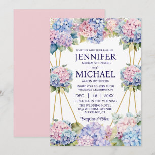 Hydrangeas Frühlingsblumen Hochzeitseinladungen Einladung