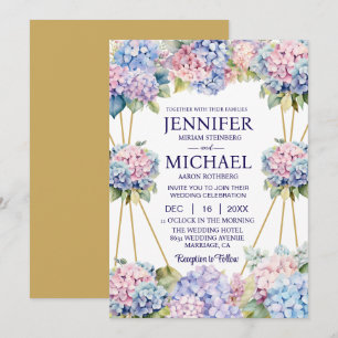 Hydrangeas Frühlingsblumen Hochzeitseinladungen Einladung
