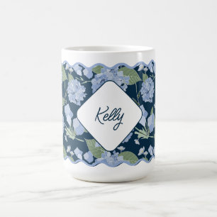 Hydrangeas Girly Delicate Personalisiert Coastal Kaffeetasse