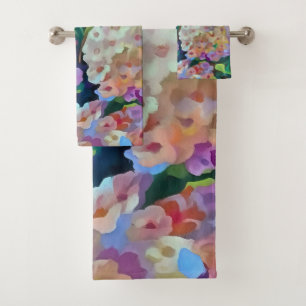Hydrangeas Hortensia Abstrakte Kunst Badhandtuch Set