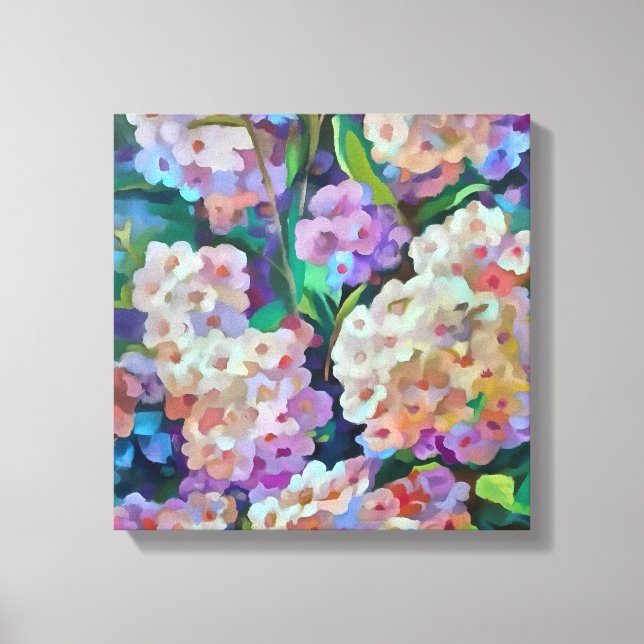 Hydrangeas Hortensia Abstrakte Kunst Leinwanddruck (Vorderseite)