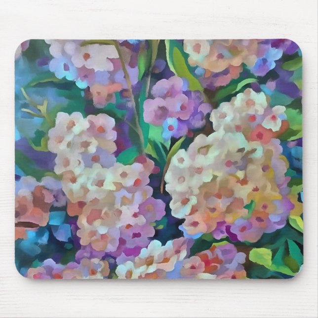 Hydrangeas Hortensia Abstrakte Kunst Mousepad (Vorne)