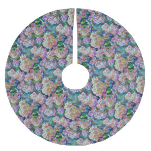 Hydrangeas Hortensia Abstrakte Kunst Polyester Weihnachtsbaumdecke