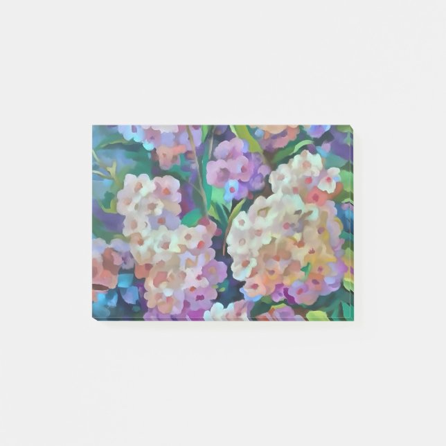Hydrangeas Hortensia Abstrakte Kunst Post-it Klebezettel (Vorderseite)
