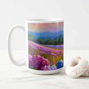 Hydrangeas in einer Blume Feldmalerei Kaffeetasse