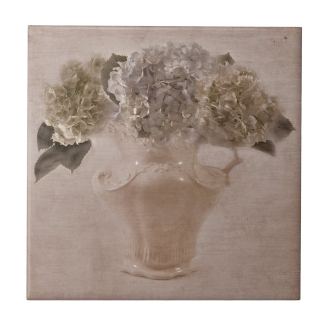 Hydrangeas in einer Vase Fliese (Vorderseite)