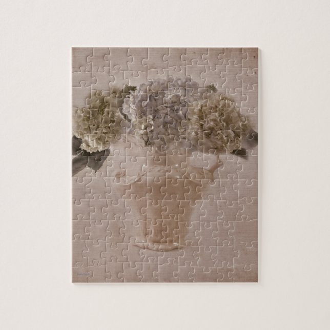 Hydrangeas in einer Vase Puzzle (Vertikal)