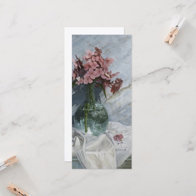 Hydrangeas in Sea Glass Greeting Card (Vorderseite/Rückseite Beispiel)