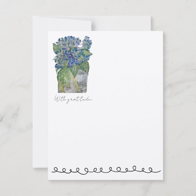 Hydrangeas in Water Flat Notecards (10) Mitteilungskarte (Vorderseite)