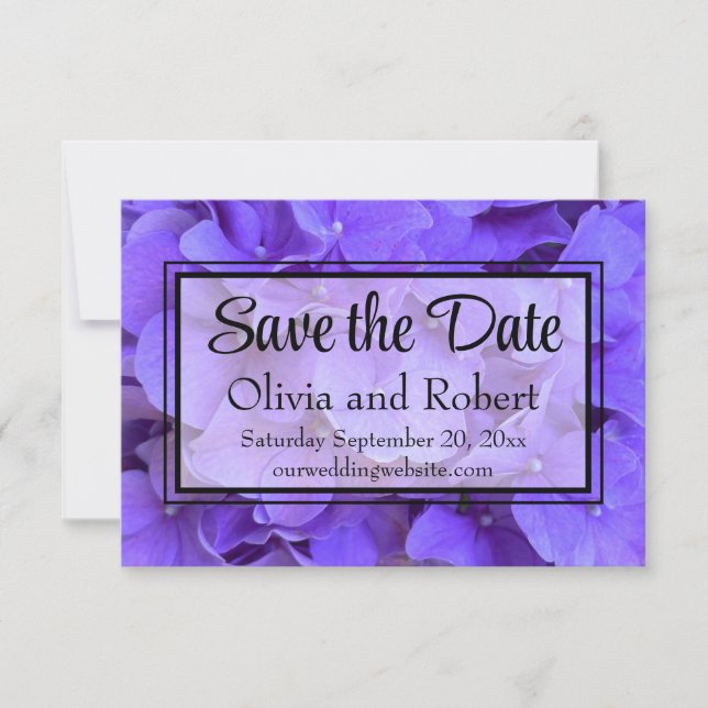Hydrangeas Lavender lilac Save The Date (Vorderseite)