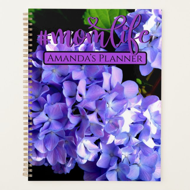 Hydrangeas lila blaue Blume #momlife Planer (Vorderseite)