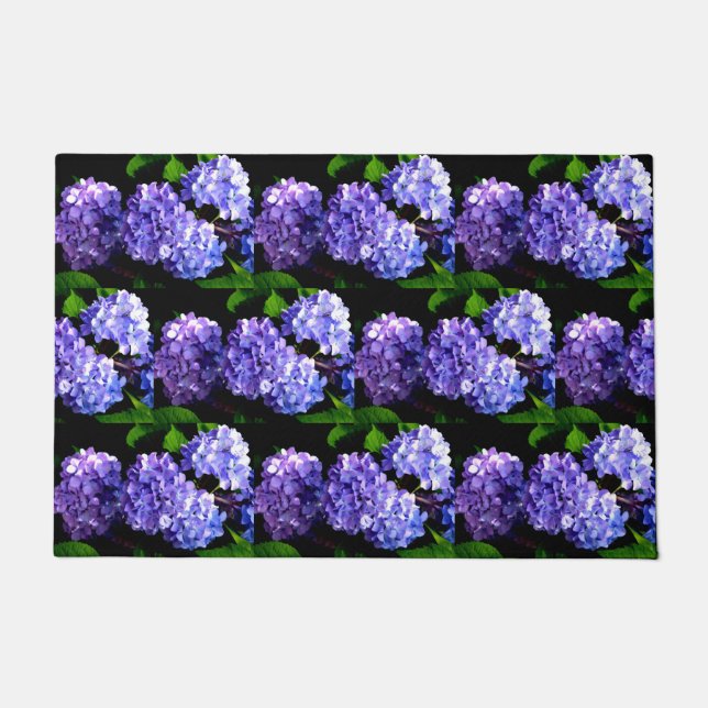 Hydrangeas, lila blauer Blume Fußmatte (Vorderseite)