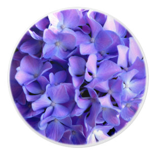 Hydrangeas, lila blauer Blume Keramikknauf