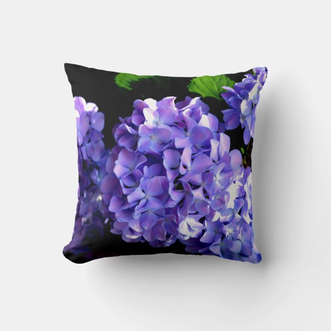 Hydrangeas, lila blauer Blume Kissen (Vorderseite)