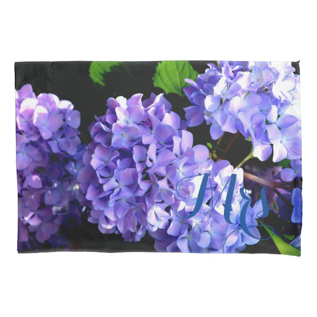 Hydrangeas, lila blauer Blume Kissenbezug (Vorderseite)