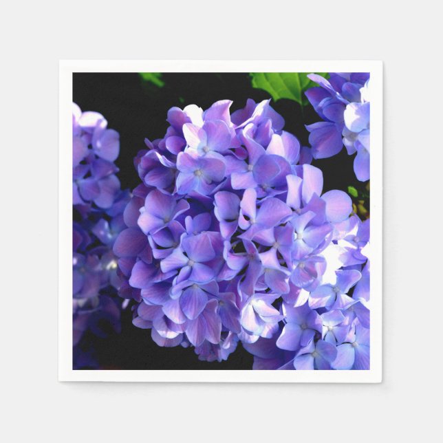 Hydrangeas, lila blauer Blume Serviette (Vorderseite)