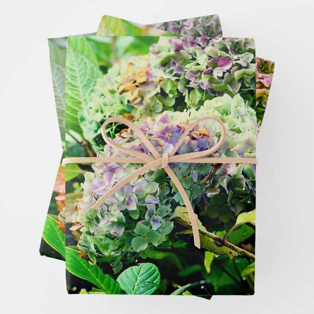 Hydrangeas-Packpapier Geschenkpapier Set (Beispiel)