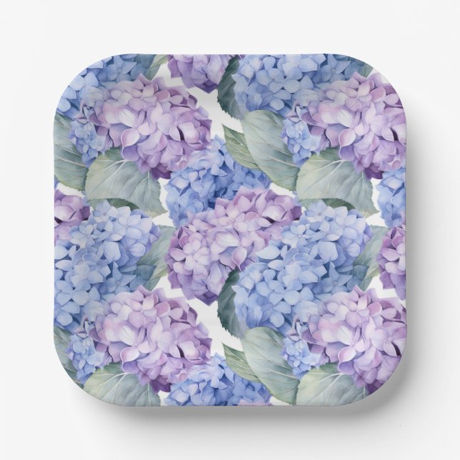 Hydrangeas Pappteller (Vorderseite)