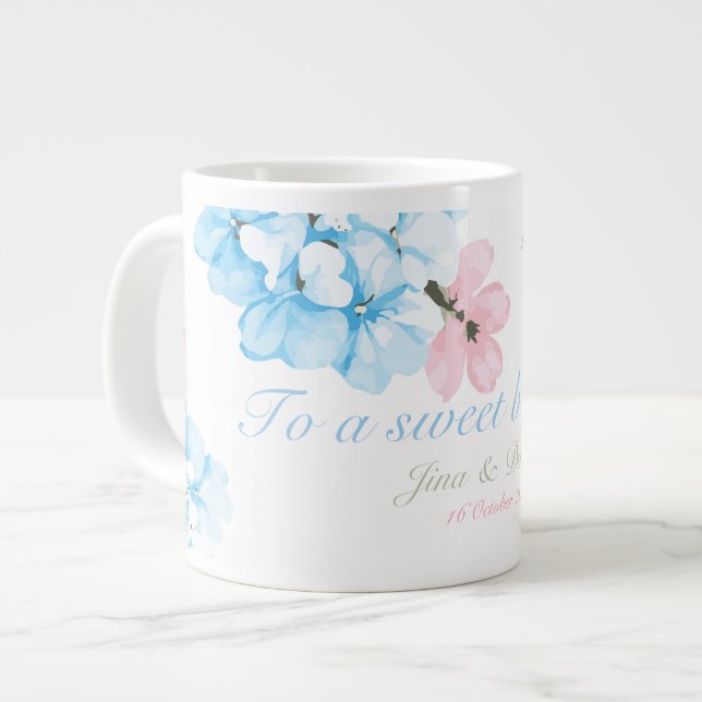 Hydrangeas Pastel Bloom Jumbo-Tasse (Vorderseite Links)