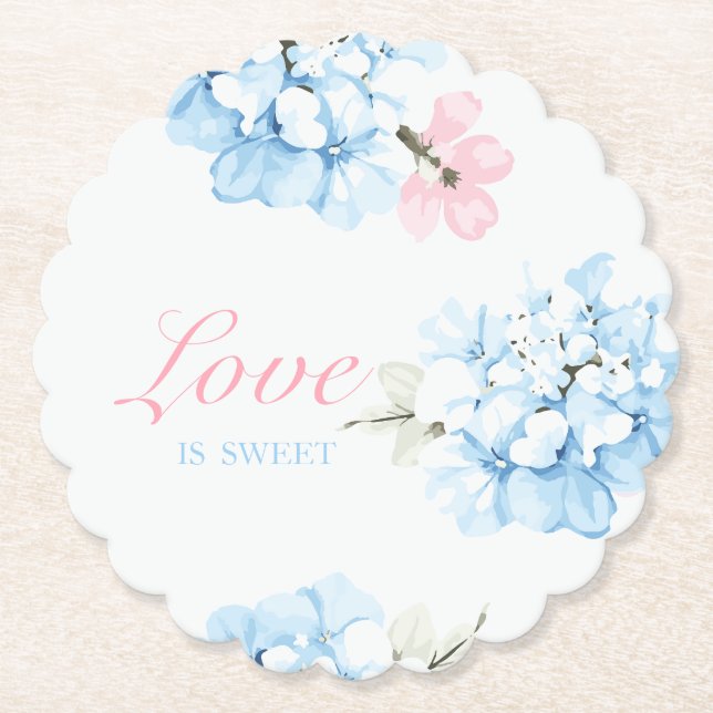 Hydrangeas Pastel Bloom Untersetzer (Vorderseite)